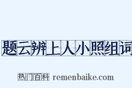 题云辨上人小照组词是什么意思的图片